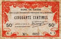 Gallery image for French Oceania p10c: 50 Centimes